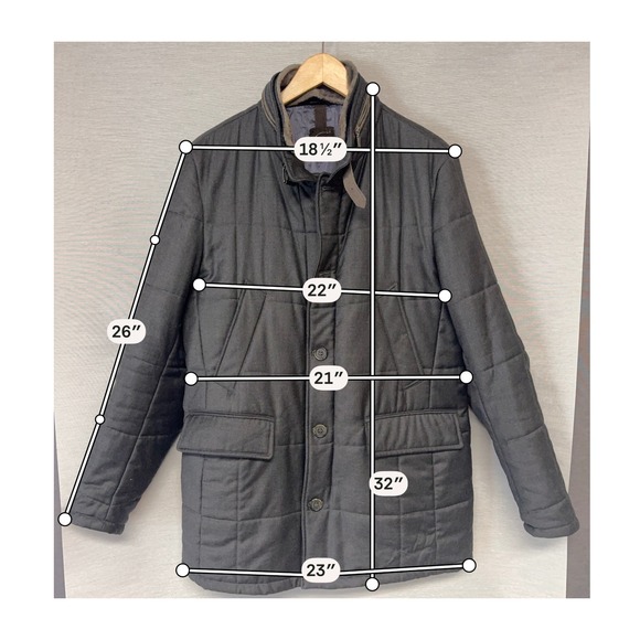 READ Gimo's Quilted Wool Jacket Coat Charcoal  Men's Sz M 38-40 (IT 50) - Picture 13 of 13